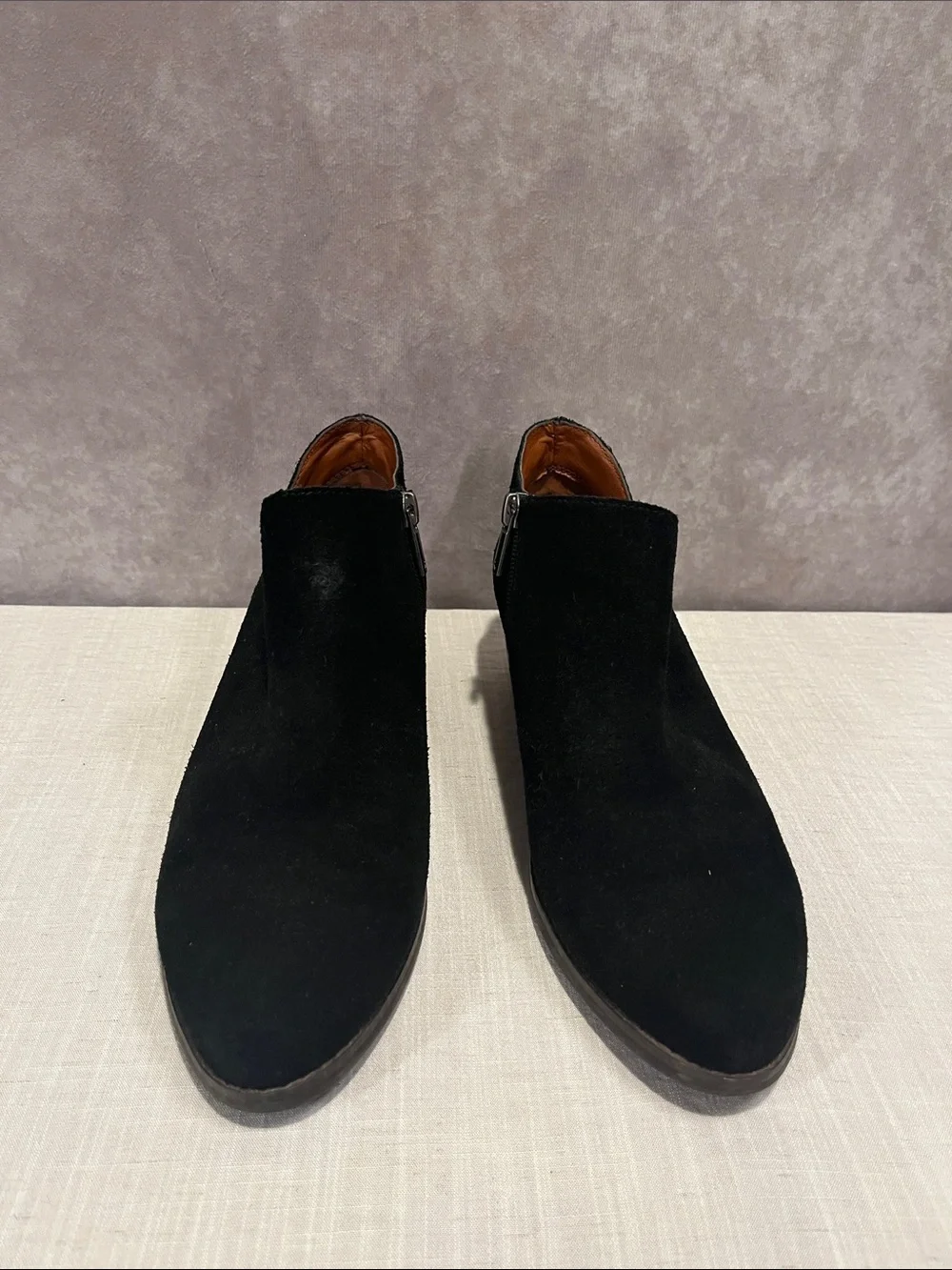 Lucky Brand Fenley Side Zip Black Suede Chukka Boots size 8